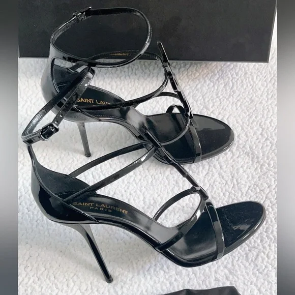 Saint Laurent YSL 100mm Opyum Patent Leather Sandals - Picture 4 of 16